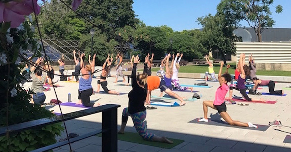 Nordstrom Yoga on the Terrace on a sunny day